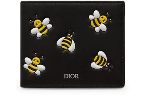 dior x kaws bifold wallet yellow bees black|Dior x Kaws Bifold Wallet Yellow Bees Black .